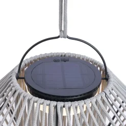 Böhmische Tischleuchte Grau inkl. LED 3-Stufen-Dimmbar IP54 Solar Wiederaufladbar - Duco