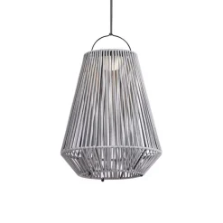 Böhmische Tischleuchte Grau inkl. LED 3-Stufen-Dimmbar IP54 Solar Wiederaufladbar - Duca