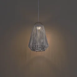 Böhmische Tischleuchte Grau inkl. LED 3-Stufen-Dimmbar IP54 Solar Wiederaufladbar - Duca