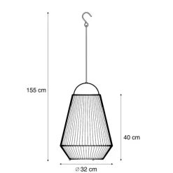 Böhmische Tischleuchte Grau inkl. LED 3-Stufen-Dimmbar IP54 Solar Wiederaufladbar - Duca