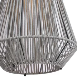 Böhmische Tischleuchte Grau inkl. LED 3-Stufen-Dimmbar IP54 Solar Wiederaufladbar - Duca