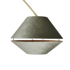 Bogenlampe aus Messing mit schwarzem und doppeltem Samtschirm Grün - XXL