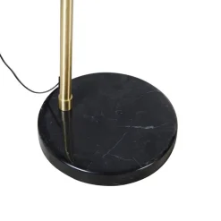 Bogenlampe aus Messing mit schwarzem und doppeltem Samtschirm Grün - XXL