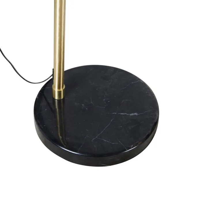 Bogenlampe aus Messing mit schwarzem und doppeltem Samtschirm Grün - XXL