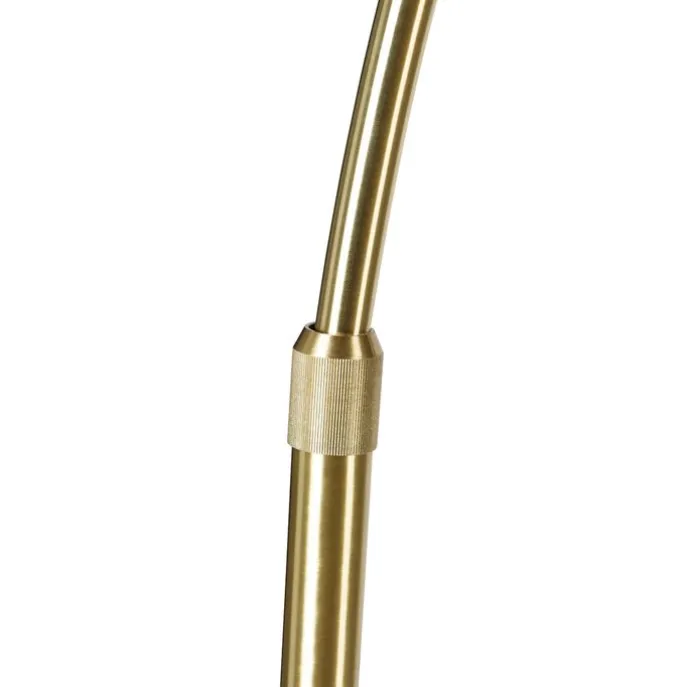 Bogenlampe aus Messing mit schwarzem und doppeltem Samtschirm Grün - XXL