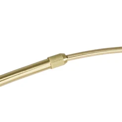 Bogenlampe Messing mit Marmorstoffschirm grau 45 cm - XXL