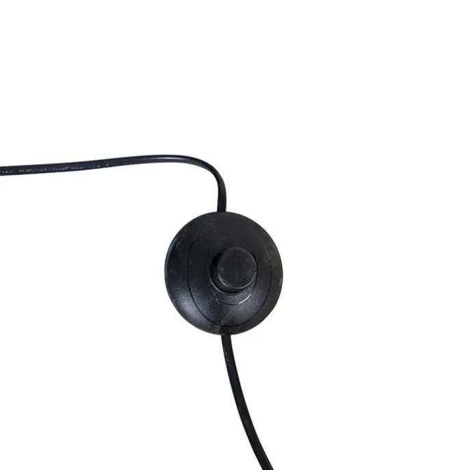 Bogenlampe Messing mit Marmorstoffschirm grau 45 cm - XXL