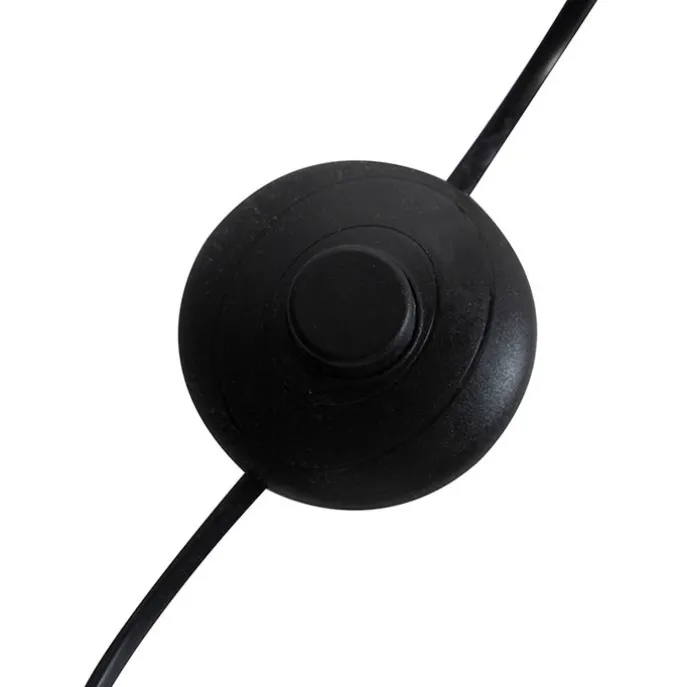 Bogenlampe schwarz Veloursschirm schwarz mit Gold 50 cm - XXL