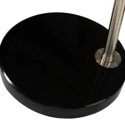 Bogenlampe Stahl Stoffschirm weiß 50 cm - XXL