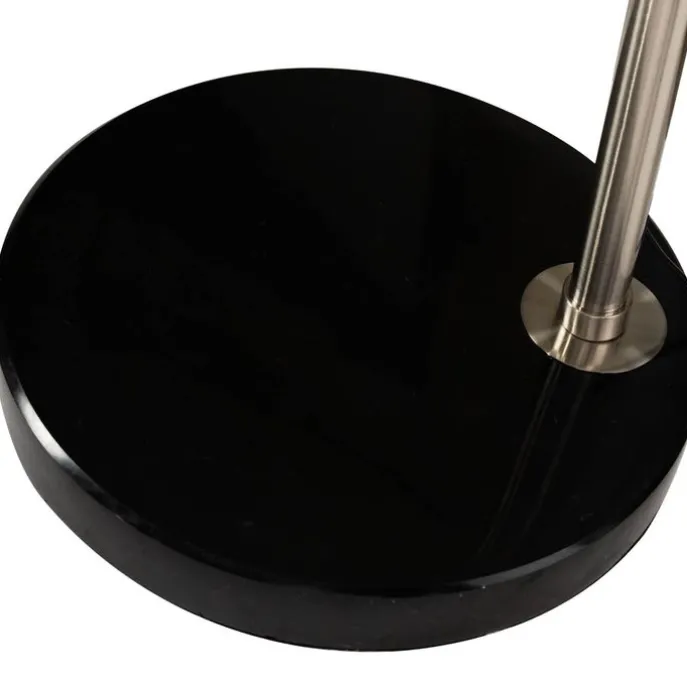 Bogenlampe Stahl Stoffschirm weiß 50 cm - XXL