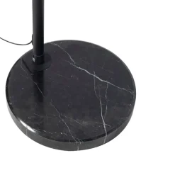 Bogenleuchte schwarz mit Samt-Schirm senfgelb mit Gold 50 cm - XXL