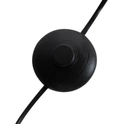 Bogenleuchte schwarz mit Samt-Schirm senfgelb mit Gold 50 cm - XXL