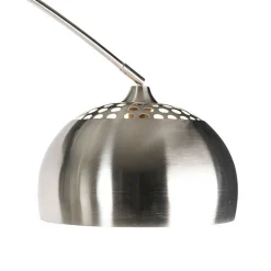 Bogenleuchte Stahl mit weißer Marmorbasis mit Stahlschirm - XXL