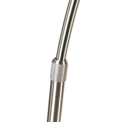 Bogenleuchte Stahl mit weißer Marmorbasis mit Stahlschirm - XXL