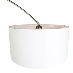 Bogenleuchte Stahl Stoffschirm weiß 50/50/25 verstellbar - XL