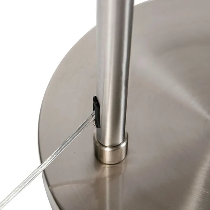 Bogenleuchte Stahl Stoffschirm weiß 50/50/25 verstellbar - XL