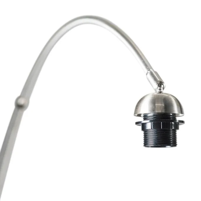 Bogenleuchte Stahl Stoffschirm weiß 50/50/25 verstellbar - XL