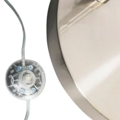 Bogenleuchte Stahl Stoffschirm weiß 50/50/25 verstellbar - XL