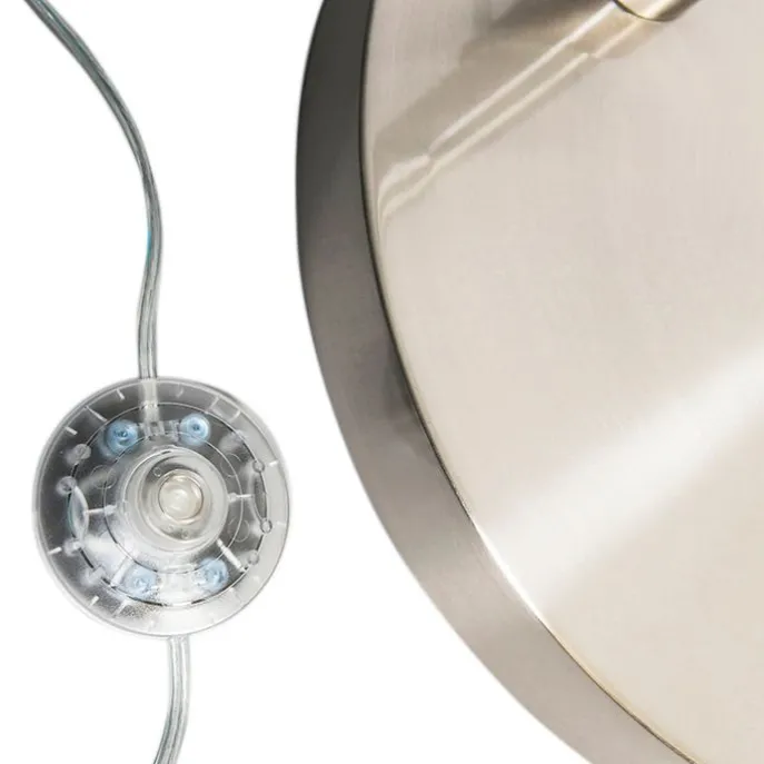 Bogenleuchte Stahl Stoffschirm weiß 50/50/25 verstellbar - XL