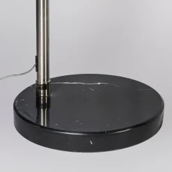 Bogenleuchte Stahl Stoffschirm schwarz 50 cm - XXL