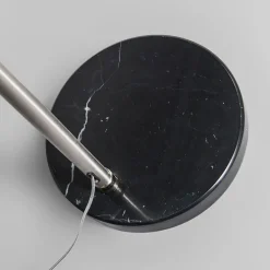 Bogenleuchte Stahl Stoffschirm schwarz 50 cm - XXL