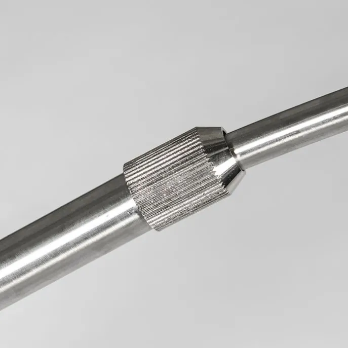 Bogenleuchte Stahl Stoffschirm weiß 45 cm - XXL