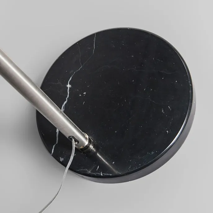 Bogenleuchte Stahl Stoffschirm weiß 45 cm - XXL