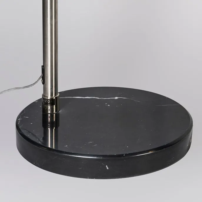 Bogenleuchte Stahl Stoffschirm weiß 45 cm - XXL