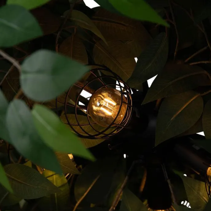 Boho-Hängelampe Grün 4-flammig - Leavy