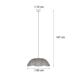 Boho-Hängelampe Schwarz mit Bambus - Lily