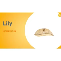 Boho-Hängelampe Schwarz mit Bambus - Lily