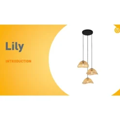 Boho-Hängelampe Schwarz mit Bambus 3-flammig - Lily