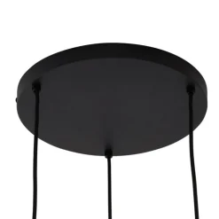 Boho-Hängelampe Schwarz mit Bambus 3-flammig - Lily