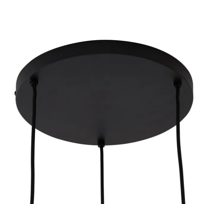 Boho-Hängelampe Schwarz mit Bambus 3-flammig - Lily