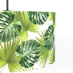 Botanische Hängelampe schwarz mit Blattschirm 50cm - Combi 1