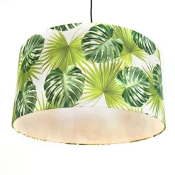 Botanische Hängelampe schwarz mit Blattschirm 50cm - Combi 1