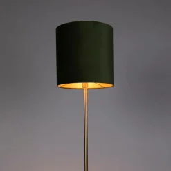 Botanische Stehlampe Messing mit grünem Schirm 40 cm - Simplo