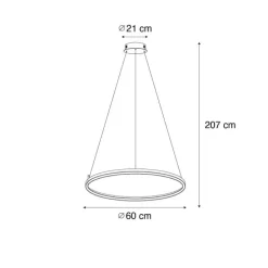 Bronze Hängelampe 60 cm inkl. LED 3-stufig dimmbar - Girello