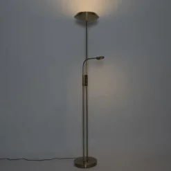 Bronze Stehleuchte inkl. LED und Dimmer mit Leselampe - Fez