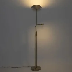 Bronze Stehleuchte inkl. LED und Dimmer mit Leselampe - Fez