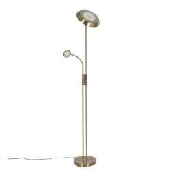 Bronze Stehleuchte inkl. LED und Dimmer mit Leselampe - Fez