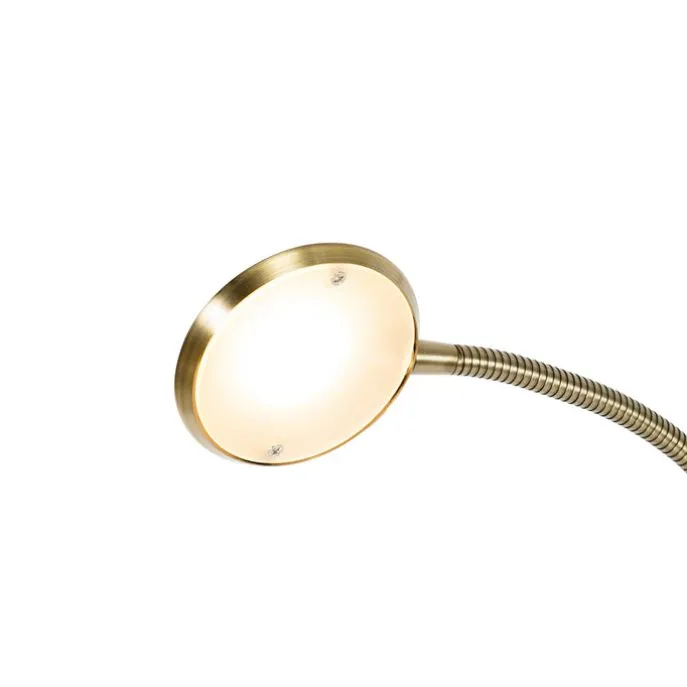 Bronze Stehleuchte inkl. LED und Dimmer mit Leselampe - Fez