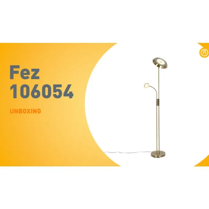 Bronze Stehleuchte inkl. LED und Dimmer mit Leselampe - Fez