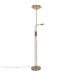 Bronze Stehleuchte inkl. LED und Dimmer mit Leselampe - Fez