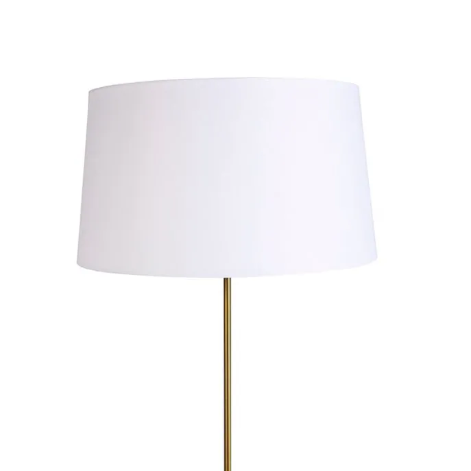 Bronze Stehleuchte mit Leinenschirm weiß 45 cm verstellbar - Parte