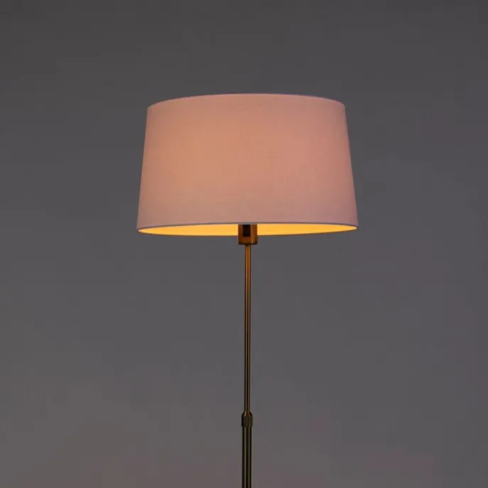 Bronze Stehleuchte mit Leinenschirm weiß 45 cm verstellbar - Parte