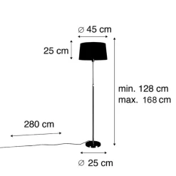 Bronze Stehleuchte mit Leinenschirm taupe verstellbar 45 cm - Parte