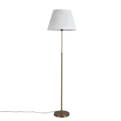 Bronze Stehleuchte mit Plisse Creme 45 cm verstellbar - Parte