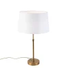 Bronze Tischlampe mit Leinenschirm weiß 35cm - Parte