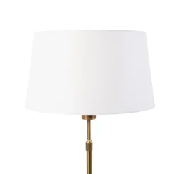 Bronze Tischlampe mit Leinenschirm weiß 35cm - Parte